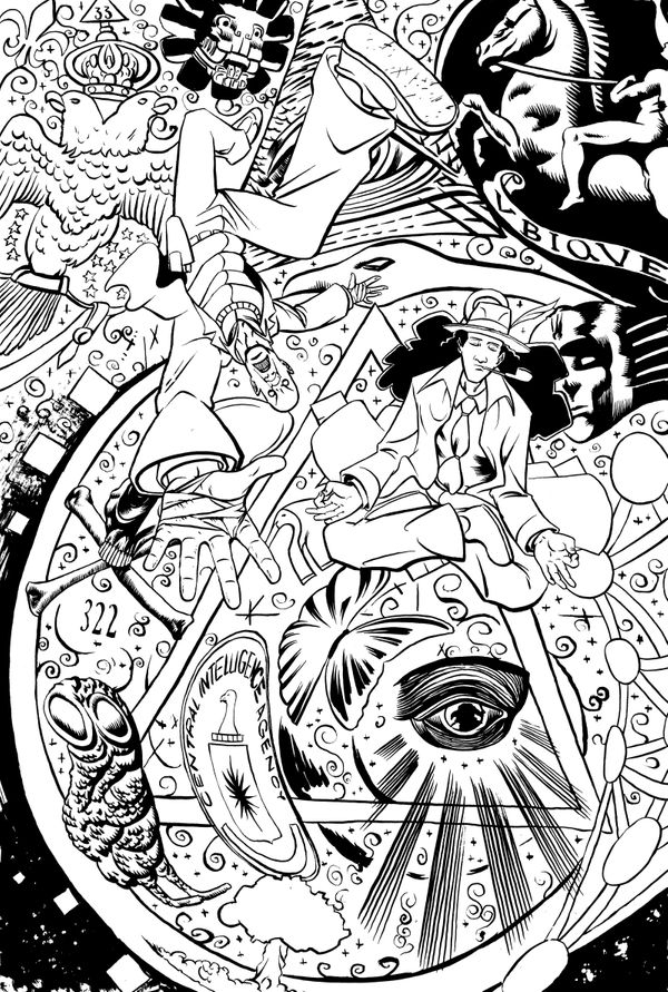 Time Samplers Time Travel Splash Page Inks